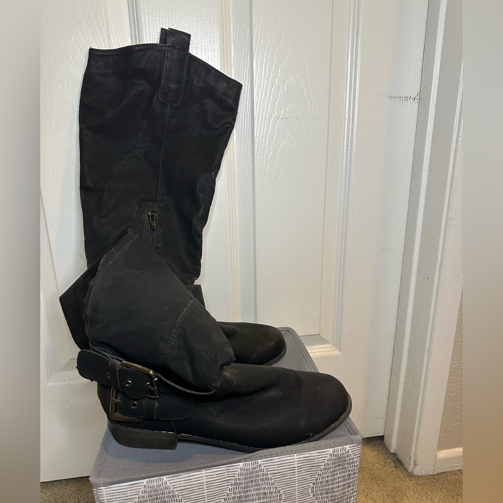 Steve Madden Buckle Calf Length Boots - Size 10
